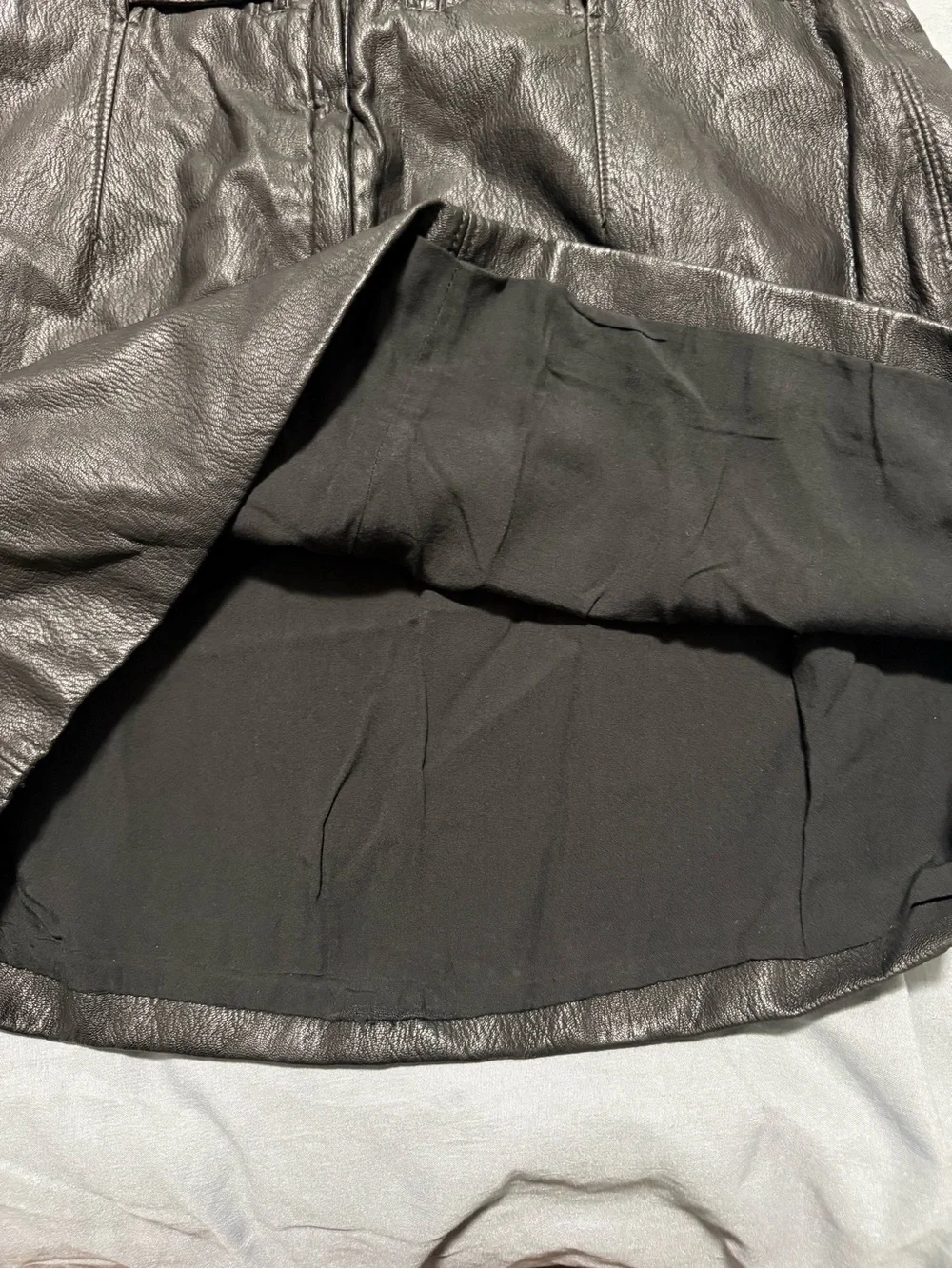 Free People Payton Paperbag Faux Leather Mini Skirt Black Size 6